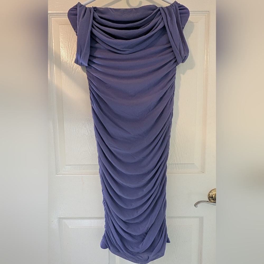 Elegant Purple Draped Dress